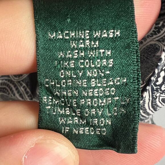 Lauren Ralph Lauren Womens‎ L Paisley Non-Iron Shirt Preppy Career Office Blouse - Picture 5 of 9